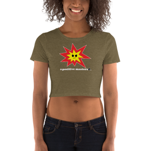 Angry Explosion Logo Dark Women’s Crop Top T-Shirts