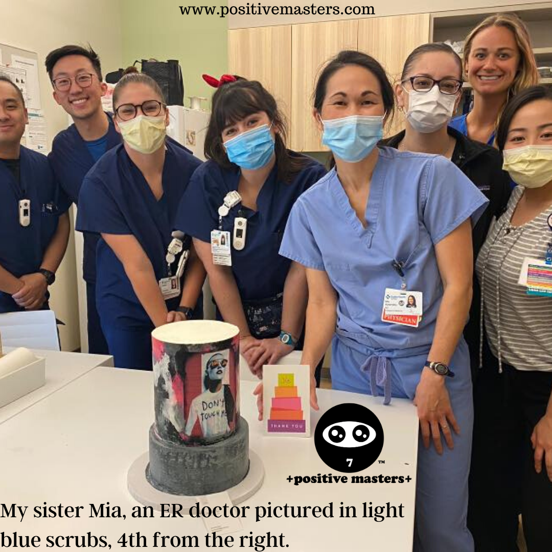 I'm so proud of my younger sister Mia who is an ER doctor during this pandemic with the Coronavirus.