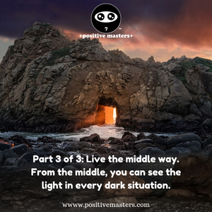 Part 3 of 3: Live the middle way. From the middle, you can see the light in every dark situation.