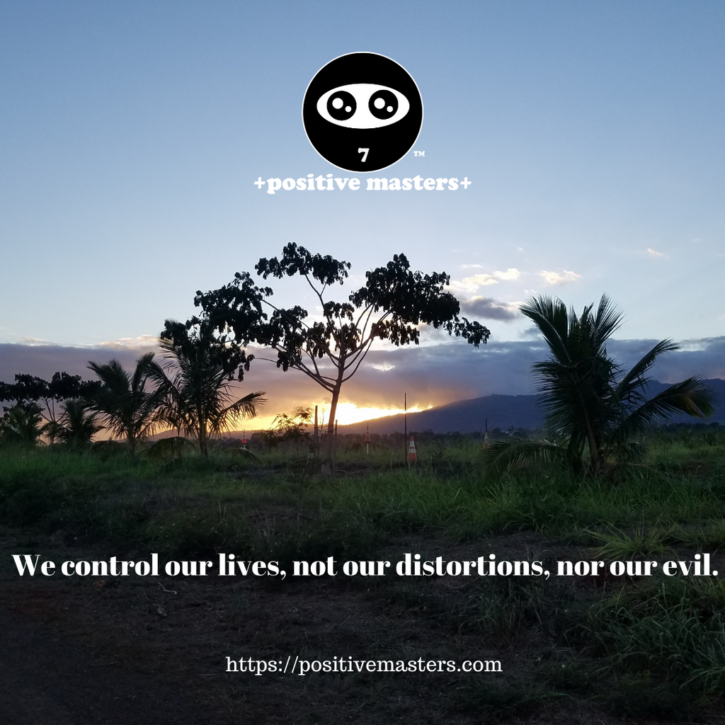 We control our lives, not our distortions, nor our evil.