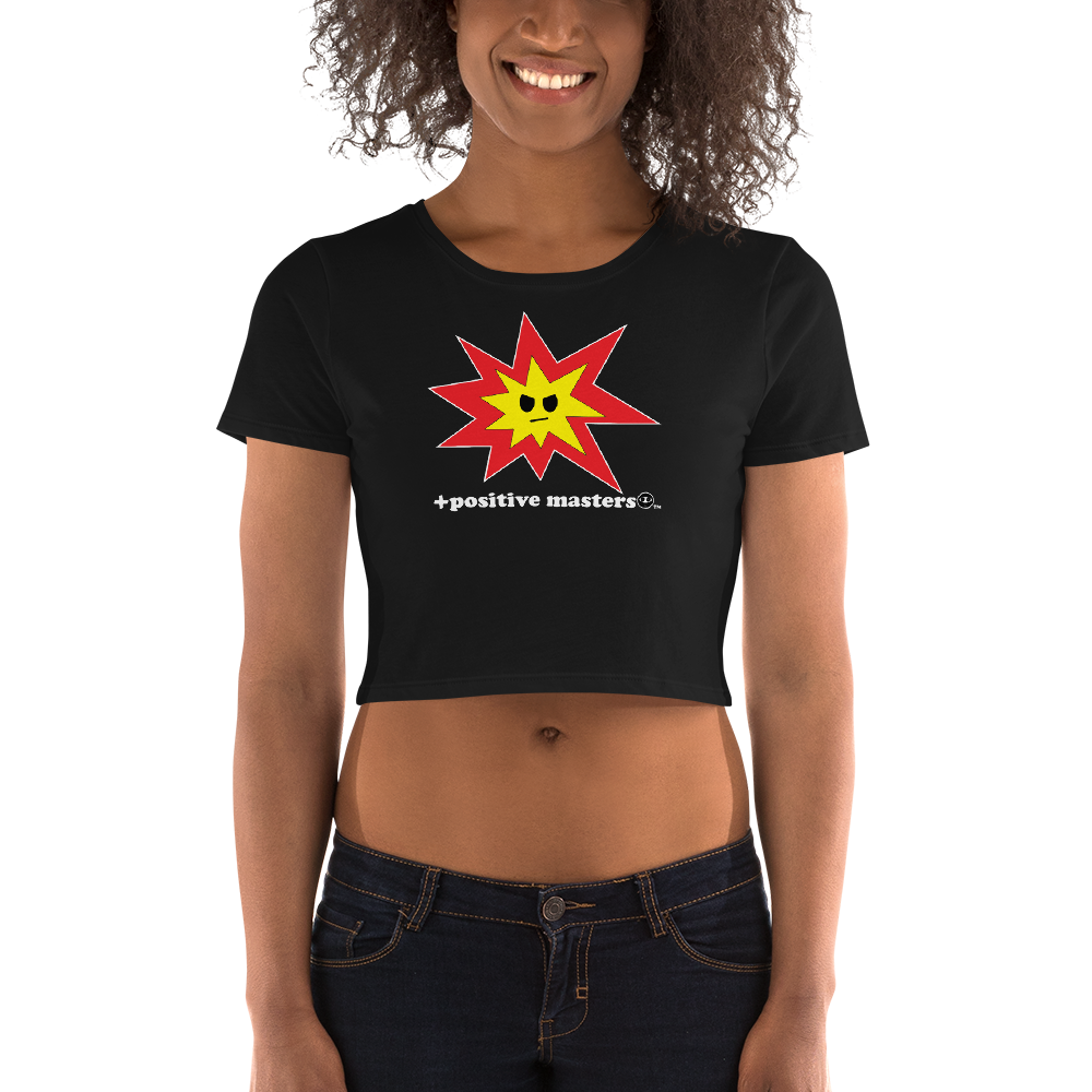 Angry Explosion Logo Dark Women’s Crop Top T-Shirts