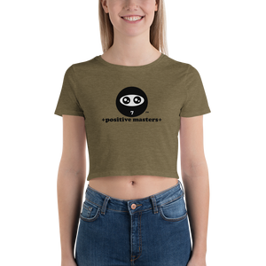 Positive Masters Logo Women’s Crop Top Tee - +positive masters+, shirts and clothing to crush anxiety and depression