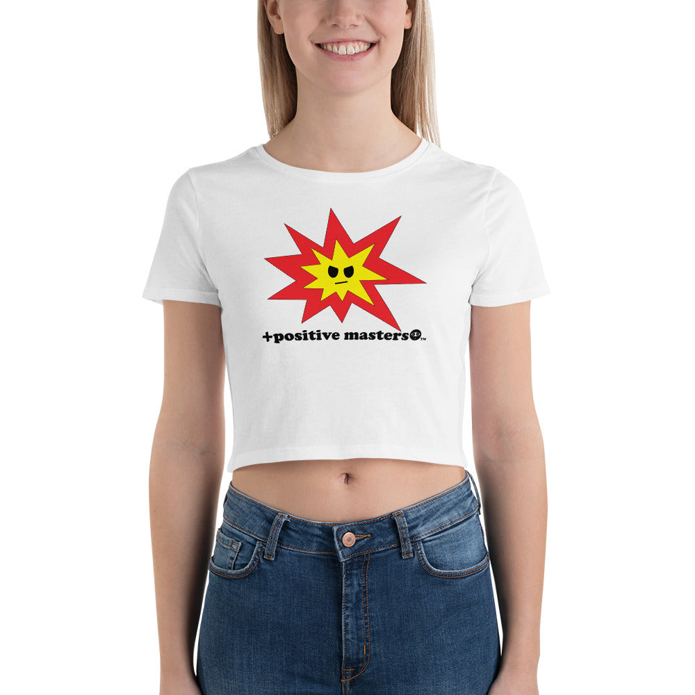 Angry Explosion Women’s Crop Tee - +positive masters+, shirts and clothing to crush anxiety and depression