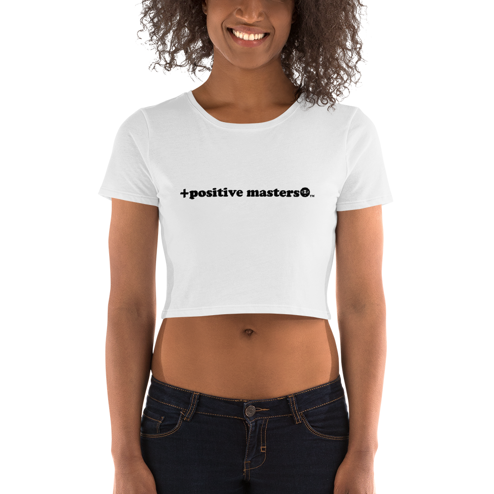 Positive Masters 2nd Logo Women’s Crop Tee - +positive masters+, shirts and clothing to crush anxiety and depression